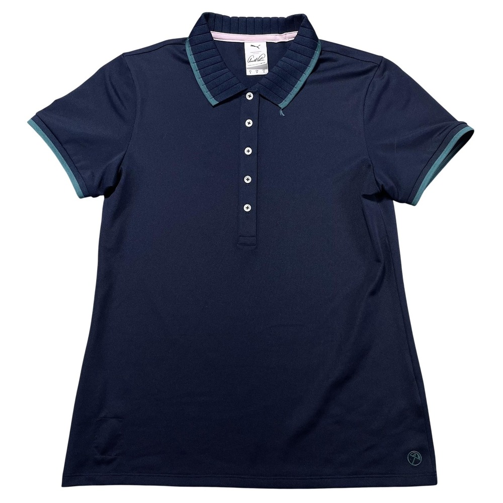 Puma Arnold Palmer Polo Shirt Womens Small Blue Knit Short Sleeve Golf Sample